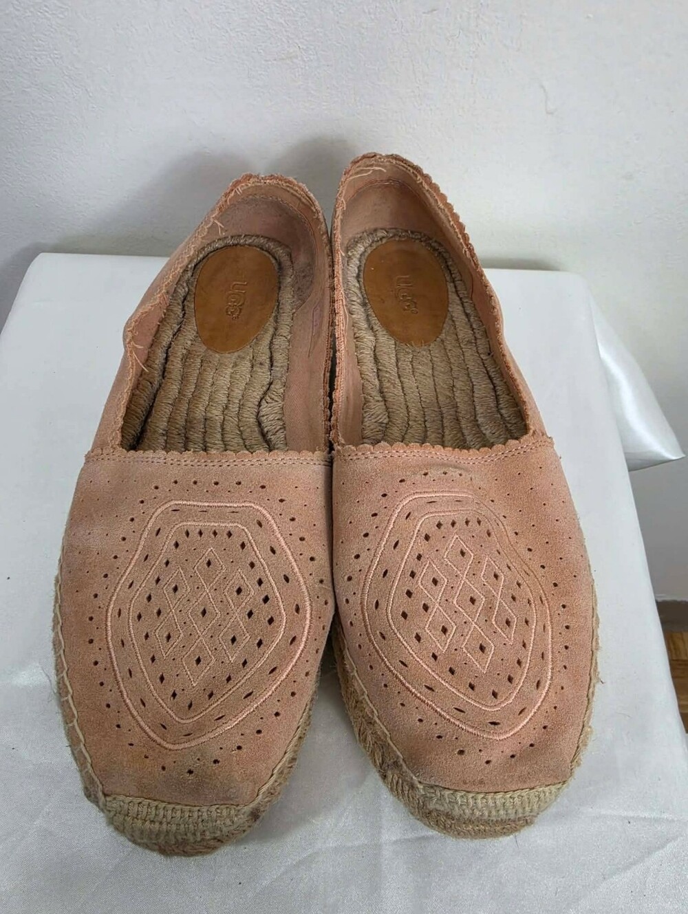 UGG Heidi Pink Suede Espadrille Flats Women's Slip On Shoes Size 11US - Picture 7 of 13